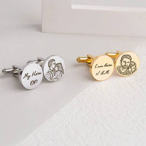 Custom Photo Cufflinks | Personalized Stainless Steel Cufflinks | Wedding Gift for Men – AHP Customize