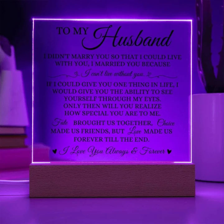 Romantic Gift from Wife – Personalized Acrylic Table Stand