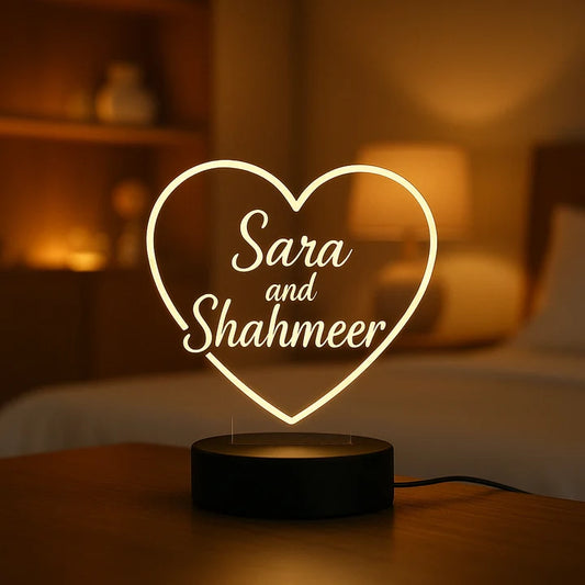 Custom Heart 3D LED Illusion Lamp for Fiancé | Personalized Acrylic Night Lamp – AHP Customize