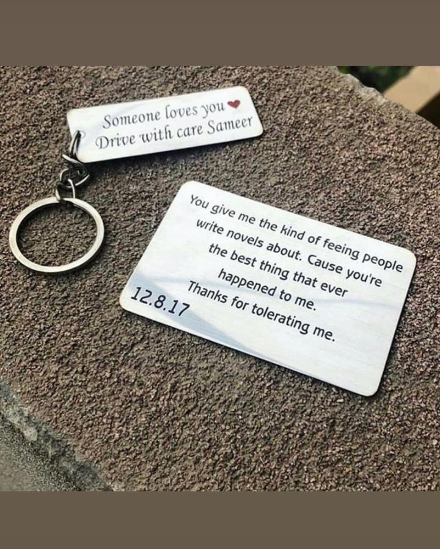 Personalized Metal Card & Keychain Gift Set | Custom Engraved Stainless Steel Gift – AHP Customize