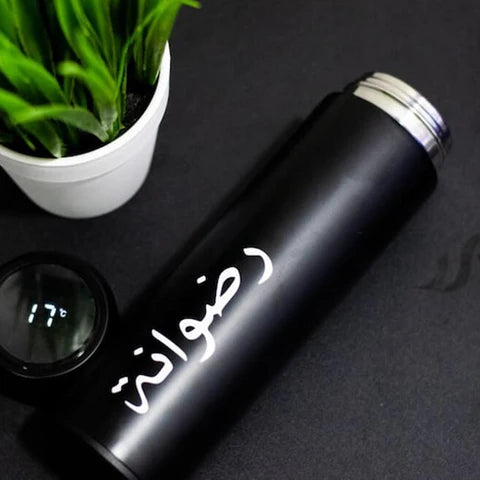 Name Temperature Bottle | Led Vacuum Bottle with Name