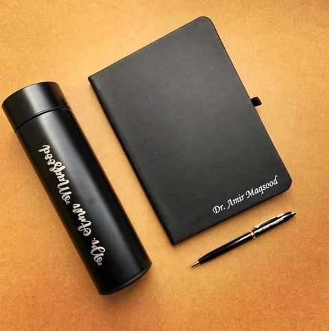 Customized Diary, Temperature Bottle & Pen Gift Set | Personalized Corporate Gift – AHP Customize