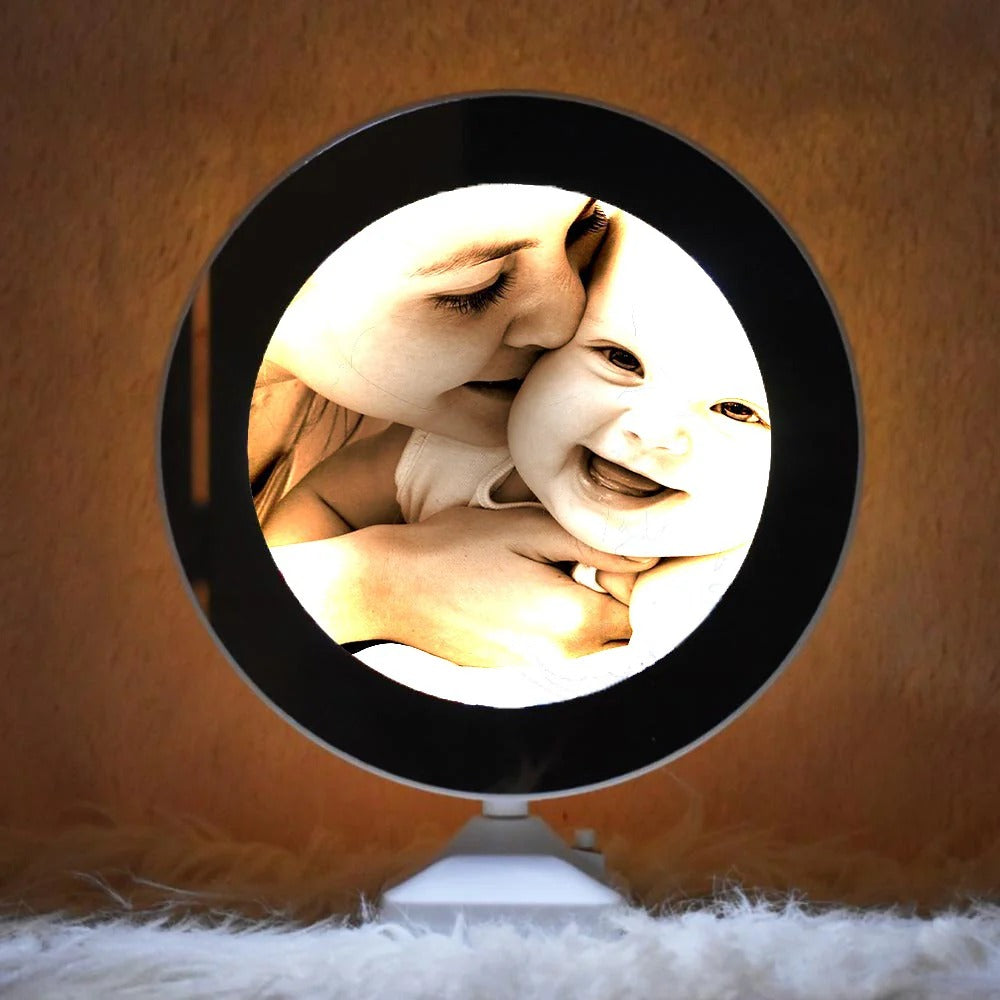 Personalized Round Magic Mirror – Custom LED Photo Mirror | AHP Customize