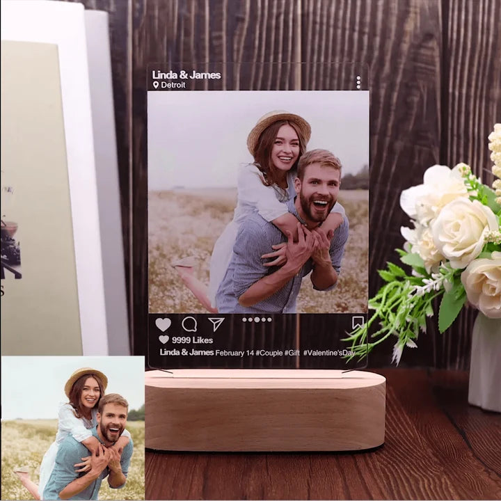 Instagram Style 3D LED Lamp – Personalized Anniversary Gift | Custom Acrylic Night Lamp – AHP Customize