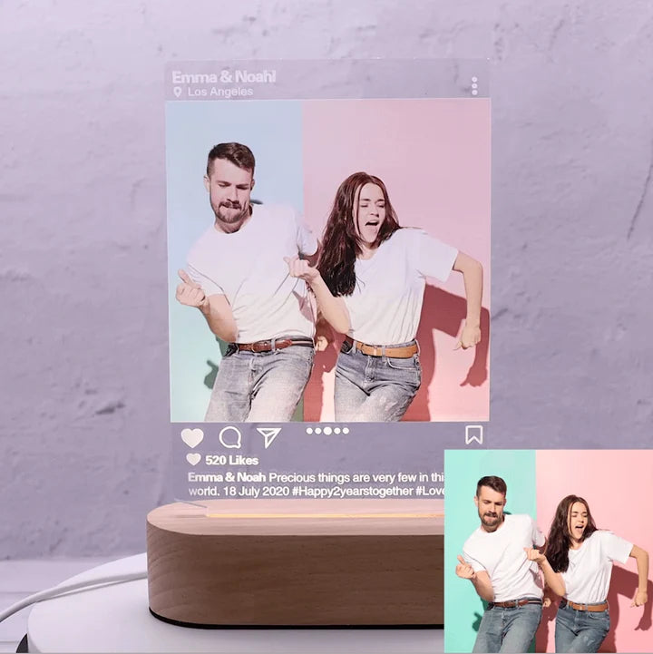 Instagram Style 3D LED Lamp – Personalized Anniversary Gift | Custom Acrylic Night Lamp – AHP Customize