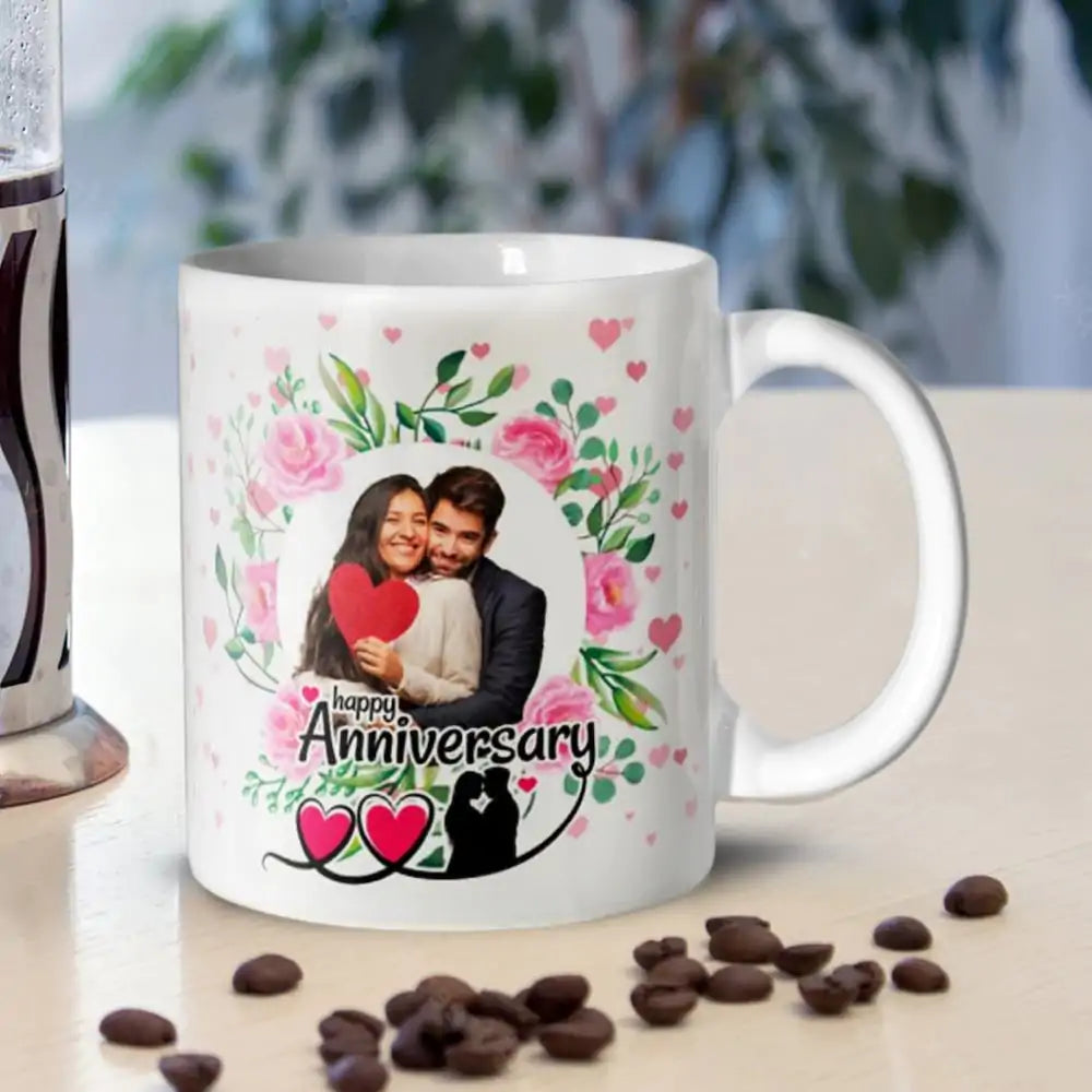 Personalized Anniversary Gift Mug | Custom Photo & Name Coffee Mug for Couples – AHP Customize