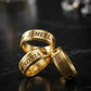 Personalized Golden Ring | Custom Name & Date Engraved Couple Ring with Heart or Crown