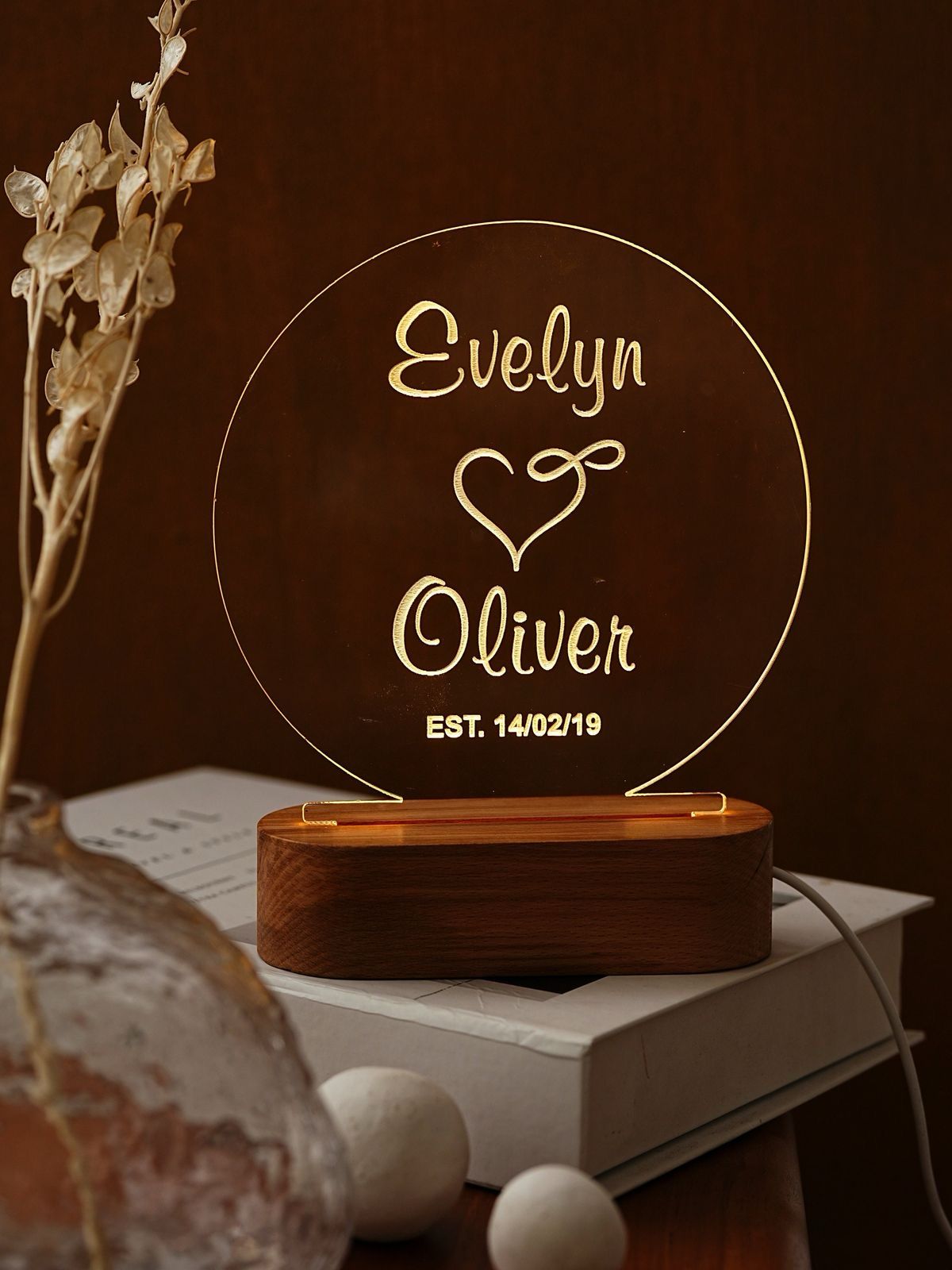 Custom 3D LED Illusion Lamp for Fiancé | Personalized Acrylic Night Lamp – AHP Customize