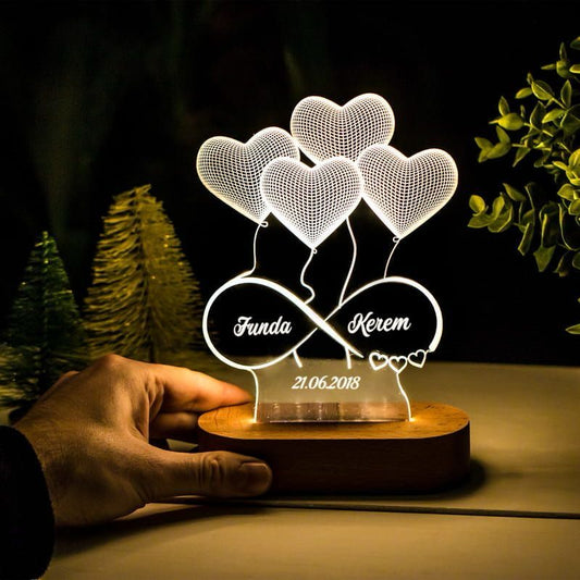 Custom 3D LED Illusion Lamp for Fiancé | Personalized Acrylic Night Lamp – AHP Customize