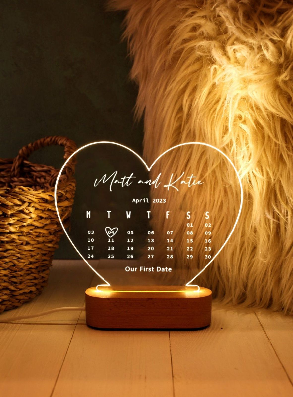 Custom 3D LED Illusion Lamp for Fiancé | Personalized Acrylic Night Lamp – AHP Customize