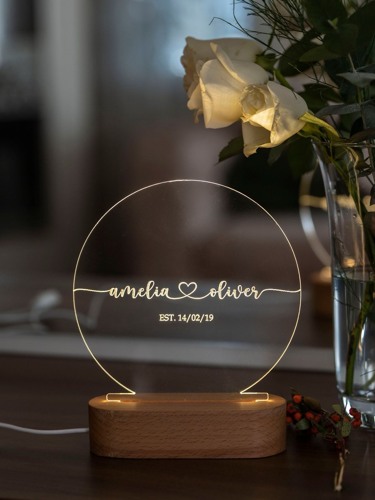Custom 3D LED Illusion Lamp for Fiancé | Personalized Acrylic Night Lamp – AHP Customize