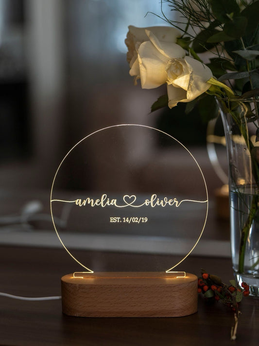 Custom 3D LED Illusion Lamp for Fiancé | Personalized Acrylic Night Lamp – AHP Customize