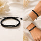 Custom Engraved Name Bracelet for Women & Men | Adjustable Black Braided Cord | Personalized Gift