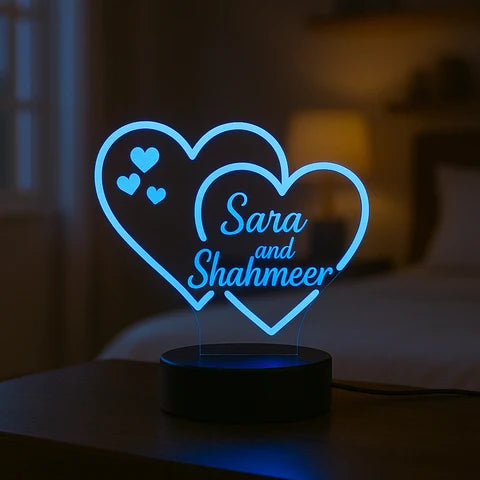 Custom Heart 3D LED Illusion Lamp for Fiancé | Personalized Acrylic Night Lamp – AHP Customize