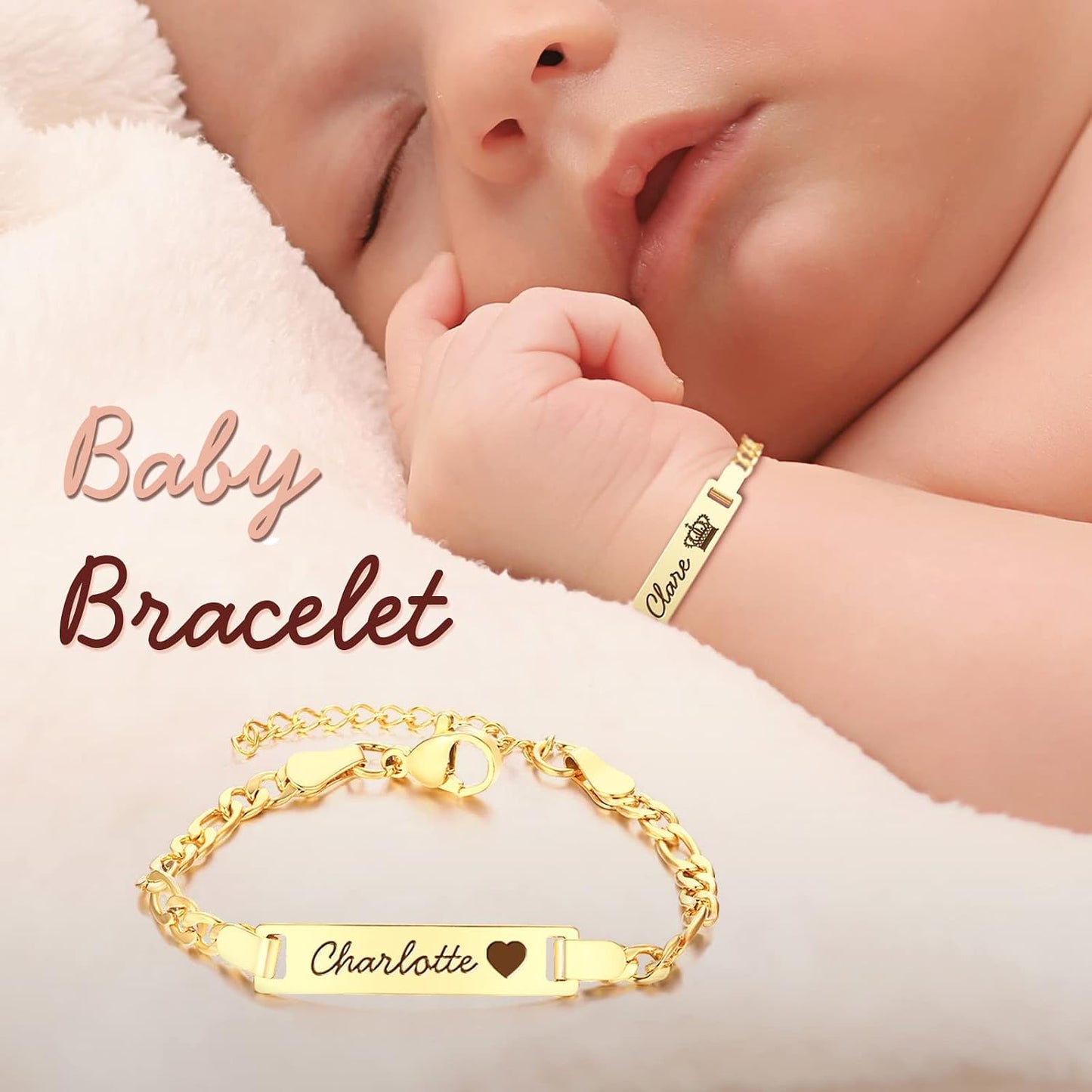Personalized Baby Name Bracelet – Custom Engraved Baby Bracelet | AHP Customize