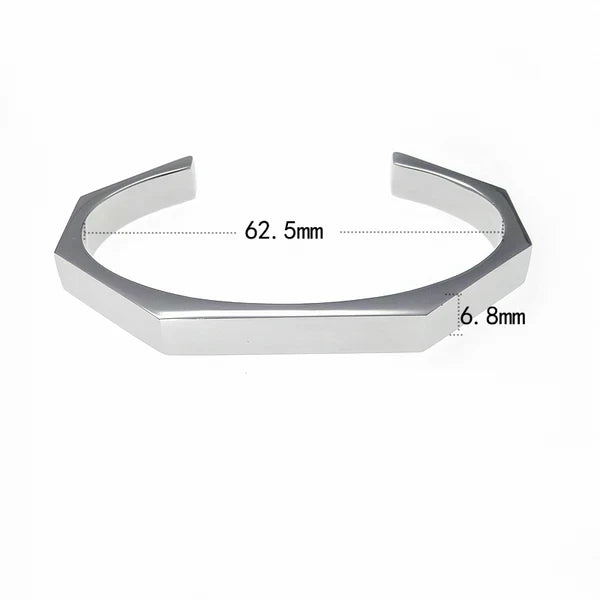 Stainless Steel Hexagon Cuff Bangle - AHP Customize