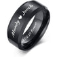 Personalized Black Ring | Custom Name & Date Engraved Couple Ring with Heart or Crown