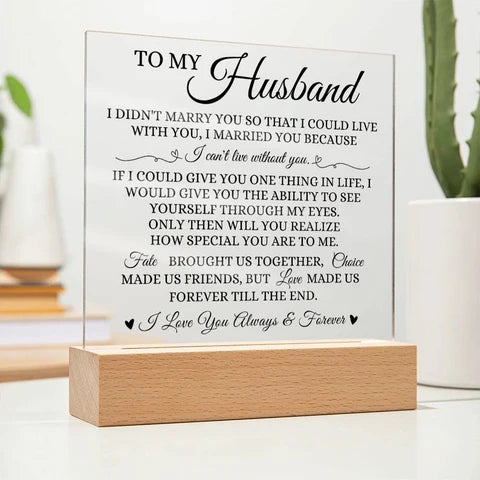 Romantic Gift from Wife – Personalized Acrylic Table Stand