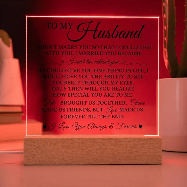 Romantic Gift from Wife – Personalized Acrylic Table Stand